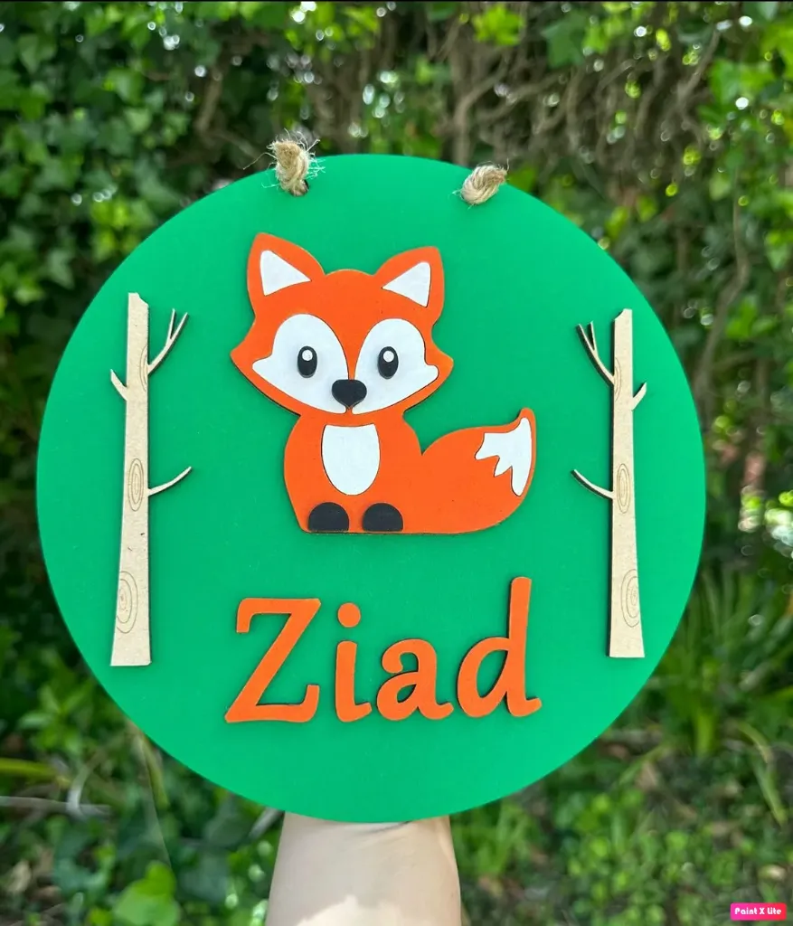 Plaque prénom — Renard des bois