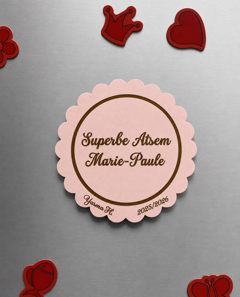 Magnet Fleur Personnalisé — "Merci Maîtresse / Maître / ATSEM"